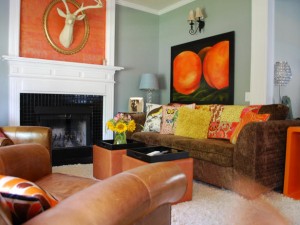 Orange Accent:Earthy Green:hgtv.com